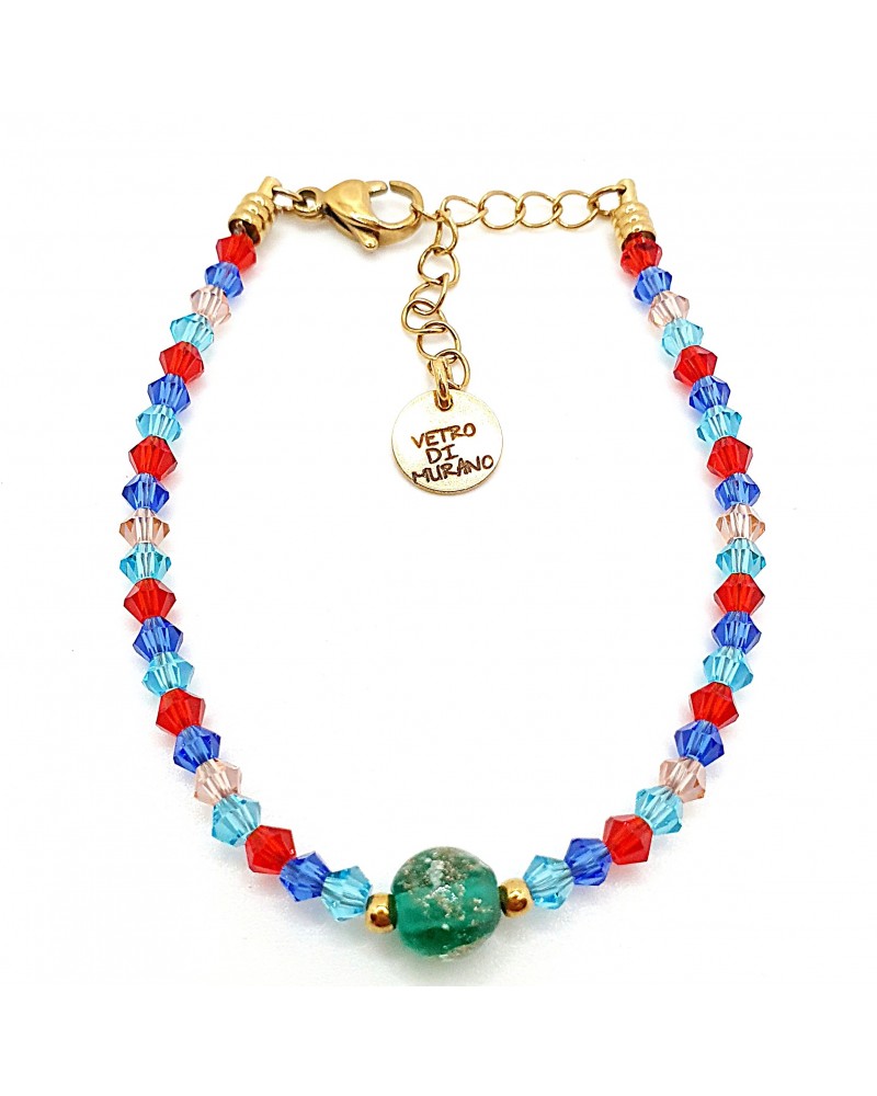 Bracelet cristalli bicono en verre de Murano créateurs italiens