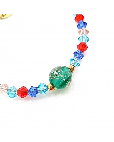 Bracelet cristalli bicono en verre de Murano créateurs italiens