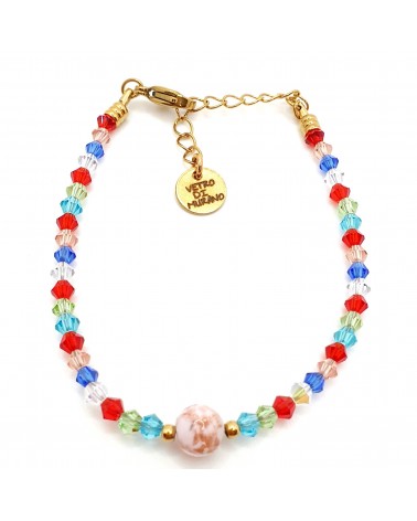Bracelet cristalli bicono en verre de Murano créateurs italiens