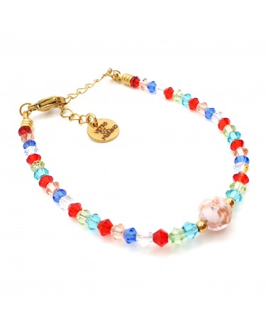 Bracelet cristalli bicono en verre de Murano créateurs italiens