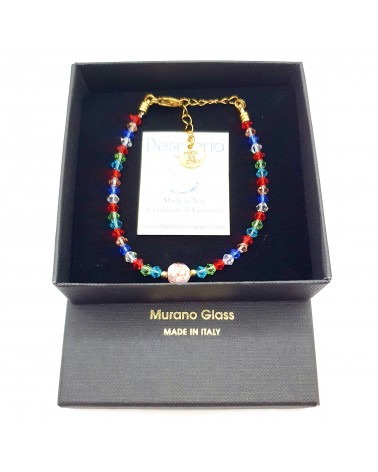 Bracelet cristalli bicono en verre de Murano créateurs italiens