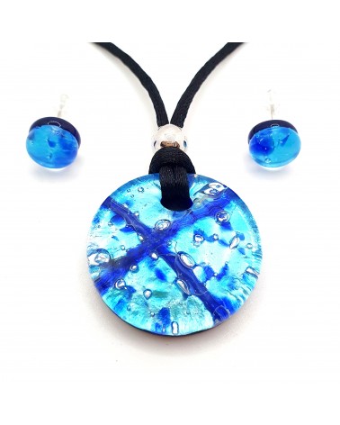 Parure ronde en verre de Murano made in Italie bijoux Murano