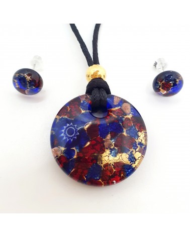 Parure ronde en verre de Murano made in Italie bijoux Murano