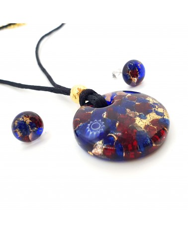 Parure ronde en verre de Murano made in Italie bijoux Murano
