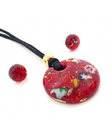 Parure ronde en verre de Murano made in Italie bijoux Murano