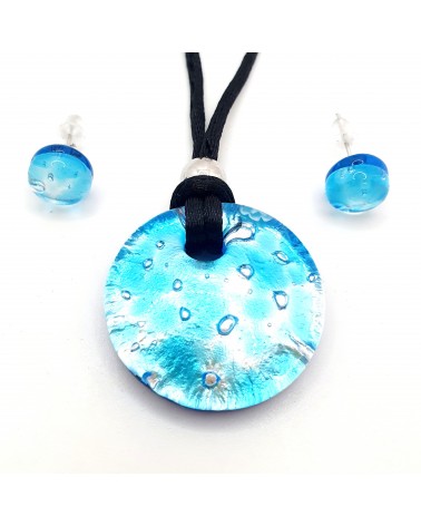 Parure ronde en verre de Murano made in Italie bijoux Murano