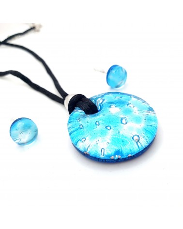 Parure ronde en verre de Murano made in Italie bijoux Murano
