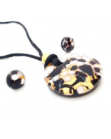 Parure ronde en verre de Murano made in Italie bijoux Murano