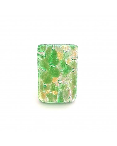 Grande bague rectangle en verre de Murano et murrine bijoux fantaisies artisans italiens