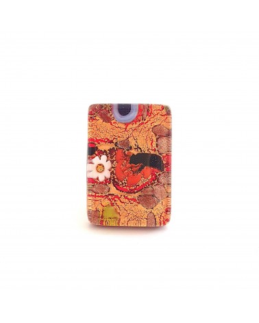Grande bague rectangle en verre de Murano et murrine bijoux fantaisies artisans italiens