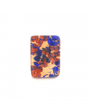 Grande bague rectangle en verre de Murano et murrine bijoux fantaisies artisans italiens