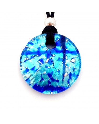 Pendentif rond en verre de Murano bijoux fantaisies artisans italiens