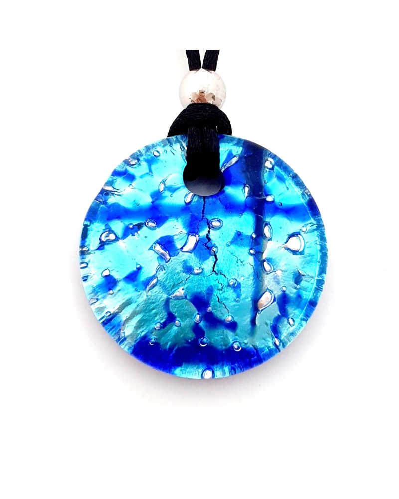 Pendentif rond en verre de Murano bijoux fantaisies artisans italiens