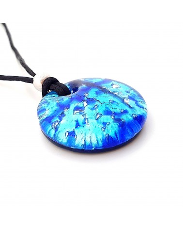 Pendentif rond en verre de Murano bijoux fantaisies artisans italiens