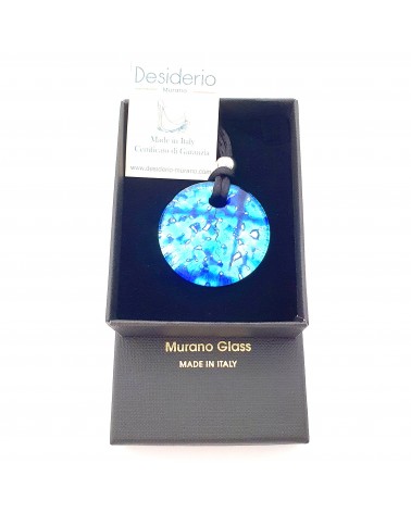 Pendentif rond en verre de Murano bijoux fantaisies artisans italiens