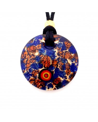 Pendentif rond en verre de Murano bijoux fantaisies artisans italiens