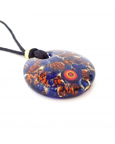 Pendentif rond en verre de Murano bijoux fantaisies artisans italiens