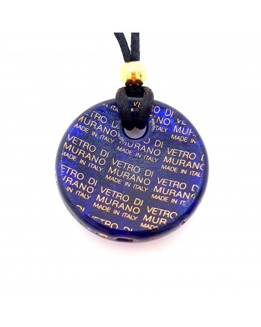 Pendentif rond en verre de Murano bijoux fantaisies artisans italiens