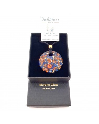 Pendentif rond en verre de Murano bijoux fantaisies artisans italiens