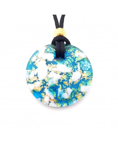 Pendentif rond en verre de Murano bijoux fantaisies artisans italiens
