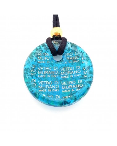 Pendentif rond en verre de Murano bijoux fantaisies artisans italiens