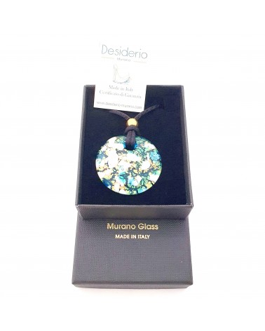 Pendentif rond en verre de Murano bijoux fantaisies artisans italiens