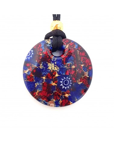 Pendentif rond en verre de Murano bijoux fantaisies artisans italiens