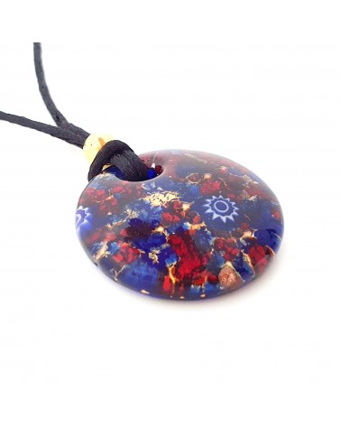 Pendentif rond en verre de Murano bijoux fantaisies artisans italiens