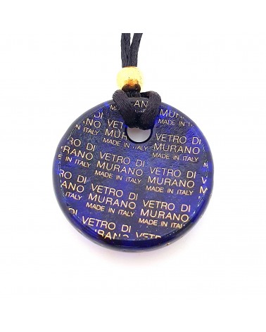 Pendentif rond en verre de Murano bijoux fantaisies artisans italiens