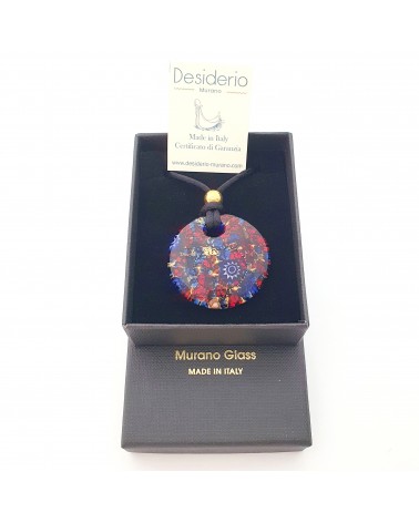 Pendentif rond en verre de Murano bijoux fantaisies artisans italiens