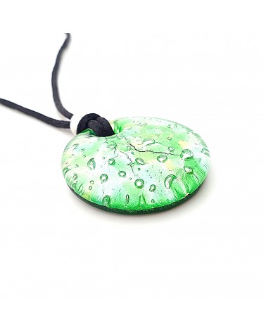 Pendentif rond en verre de Murano bijoux fantaisies artisans italiens