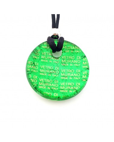 Pendentif rond en verre de Murano bijoux fantaisies artisans italiens