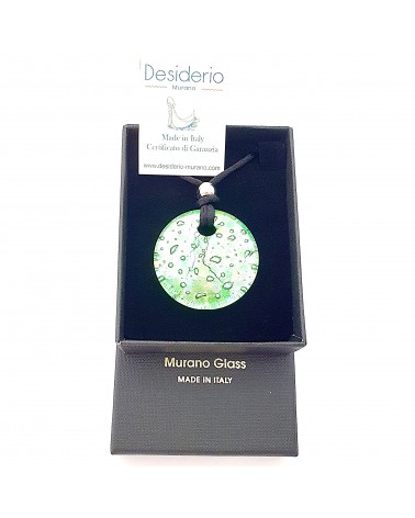 Pendentif rond en verre de Murano bijoux fantaisies artisans italiens