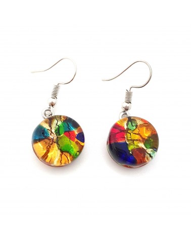 Grandes boucles d'oreilles ronde en verre de Murano bijoux fantaisies fait à la main Bijoux Murano