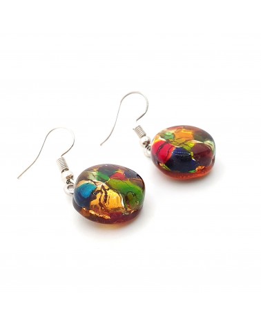 Grandes boucles d'oreilles ronde en verre de Murano bijoux fantaisies fait à la main Bijoux Murano