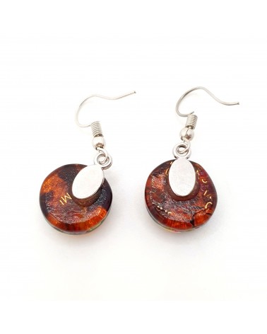 Grandes boucles d'oreilles ronde en verre de Murano bijoux fantaisies fait à la main Bijoux Murano