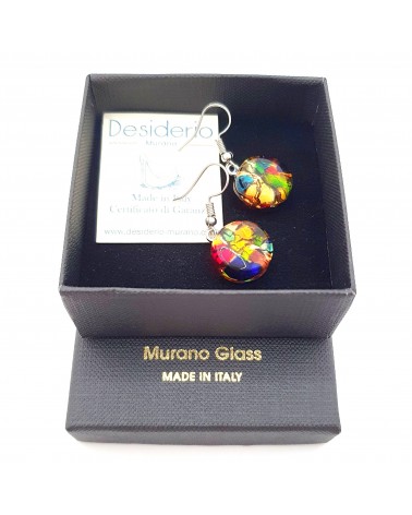 Grandes boucles d'oreilles ronde en verre de Murano bijoux fantaisies fait à la main Bijoux Murano