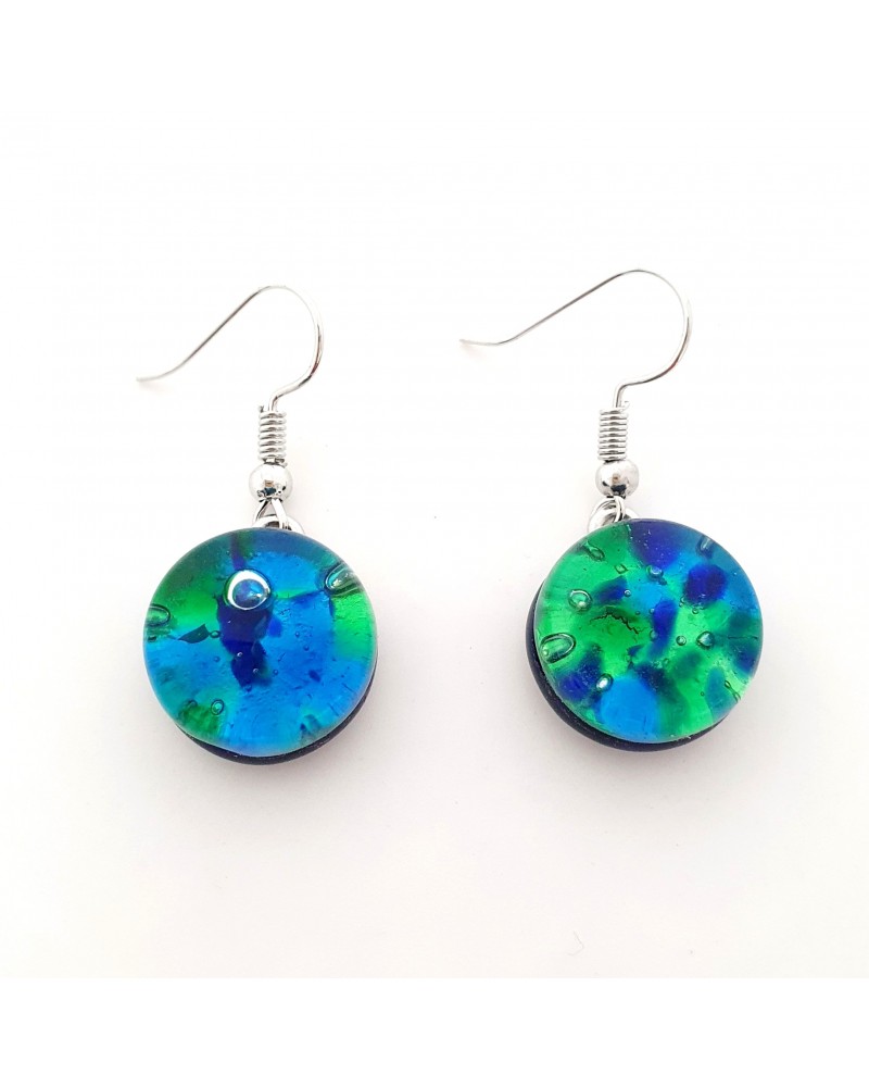 Grandes boucles d'oreilles ronde en verre de Murano bijoux fantaisies fait à la main Bijoux Murano Bijoux Murano