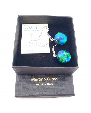 Grandes boucles d'oreilles ronde en verre de Murano bijoux fantaisies fait à la main Bijoux Murano Bijoux Murano