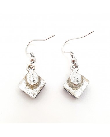 Boucles d'oreilles carré en verre de Murano bijoux fantaisies fait à la main