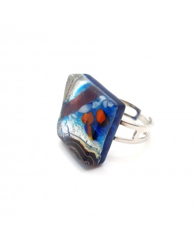 Bague atipico en verre de Murano bijoux fantaisies artisans italiens