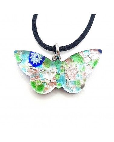 Pendentif Murano papillon bijoux  fait à la main made in Italie