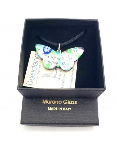 Pendentif Murano papillon bijoux  fait à la main made in Italie