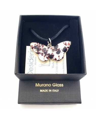 Pendentif Murano papillon bijoux  fait à la main made in Italie