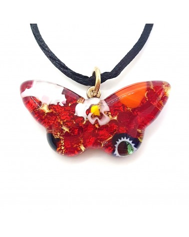 Pendentif Murano papillon bijoux  fait à la main made in Italie