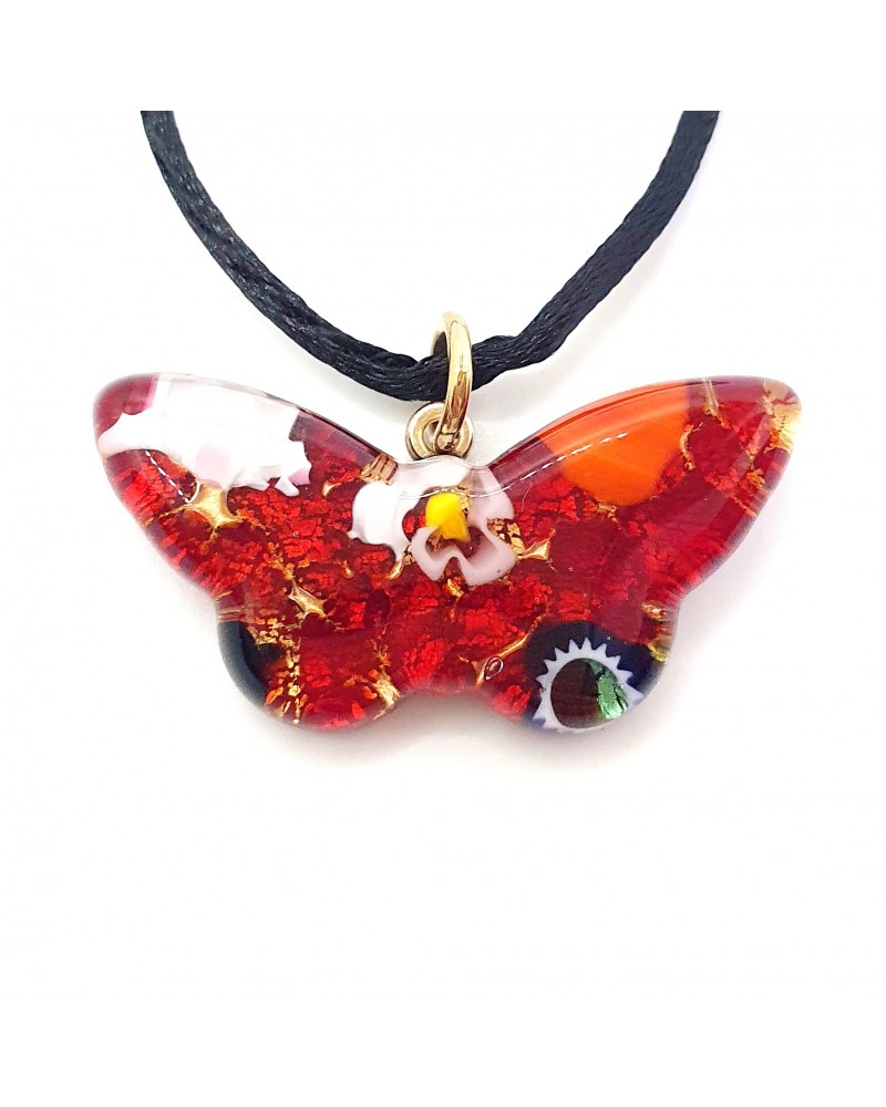 Pendentif Murano papillon bijoux  fait à la main made in Italie