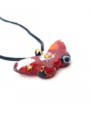 Pendentif Murano papillon bijoux  fait à la main made in Italie