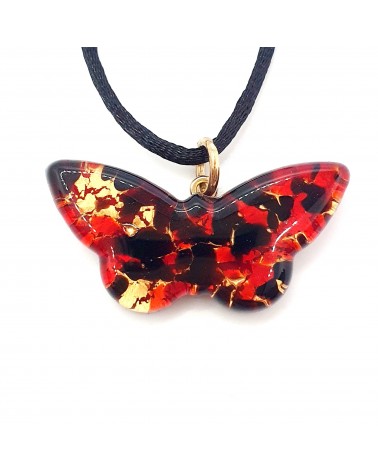 Pendentif Murano papillon bijoux  fait à la main made in Italie