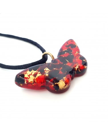 Pendentif Murano papillon bijoux  fait à la main made in Italie