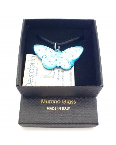 Pendentif Murano papillon bijoux  fait à la main made in Italie